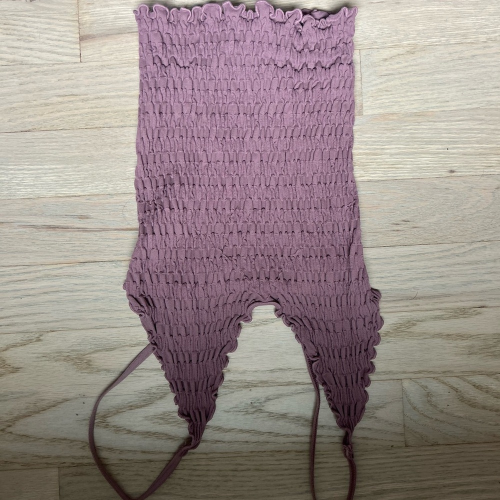 Free People Mauve Smocked Tube Top